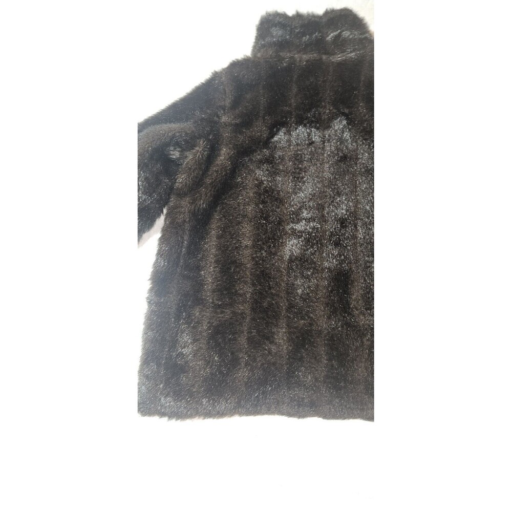 Vtg Roamans Dark Brown Faux Fur Coat Size 1X Jacket Whimsigoth Viking - Picture 6 of 10